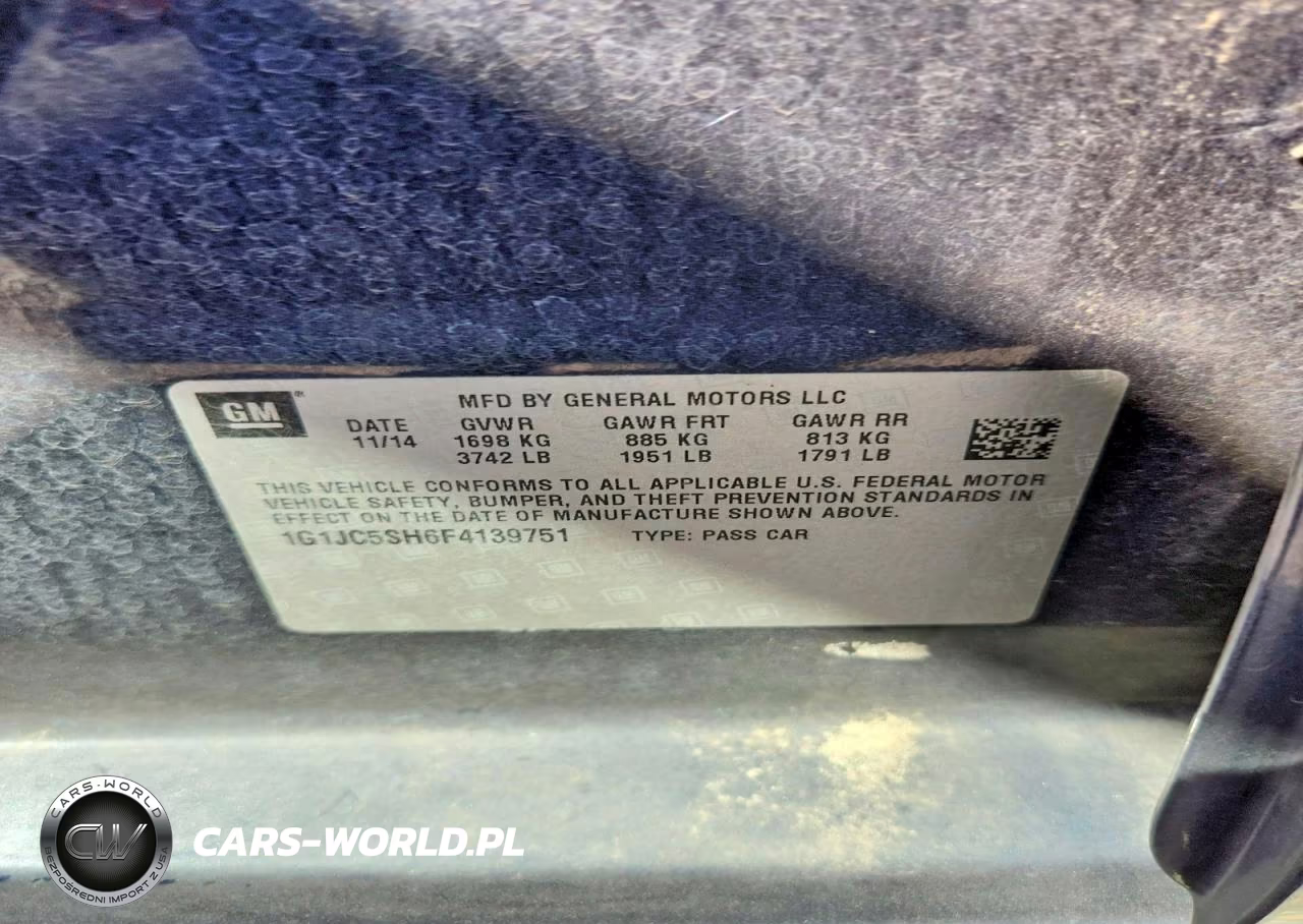 2015 Chevrolet Sonic Lt VIN:1G1JC5SH6F4139751 - 12