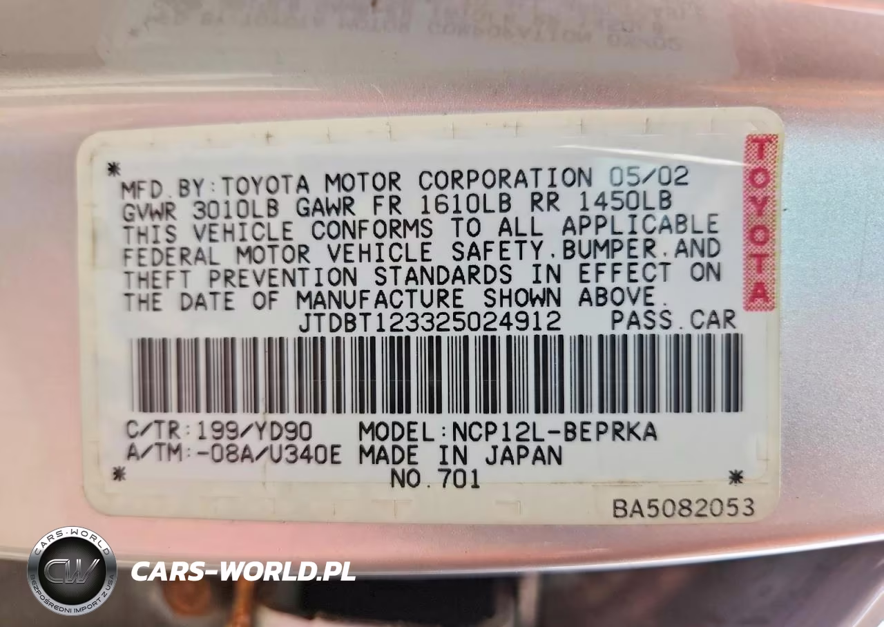 2002 Toyota Echo Base VIN:JTDBT123325024912 - 12