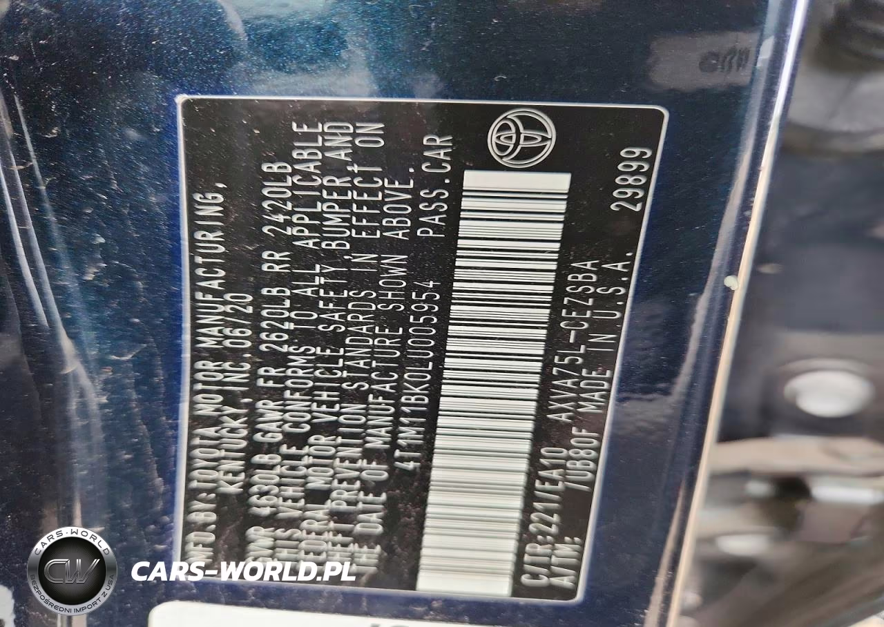 2020 Toyota Camry Se VIN:4T1M11BK0LU005954 - 12
