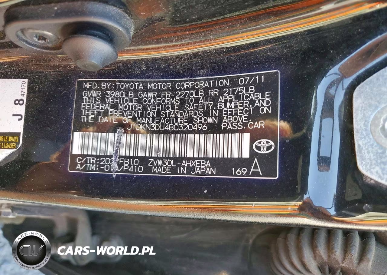 2011 Toyota Prius Three VIN:JTDKN3DU4B0320496 - 12