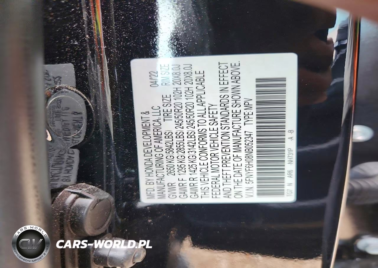 2022 Honda Pilot Elite VIN:5FNYF6H08NB052347 - 13