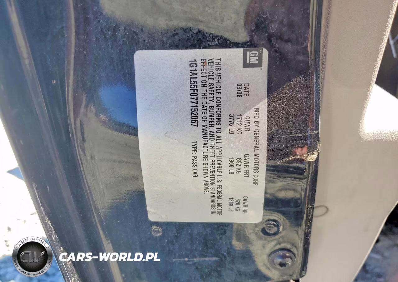 2007 Chevrolet Cobalt Lt VIN:1G1AL55F077152067 - 12