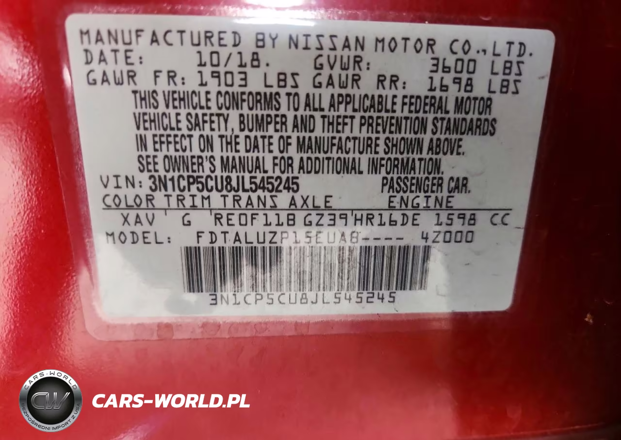 2018 Nissan Kicks Sr VIN:3N1CP5CU8JL545245 - 13