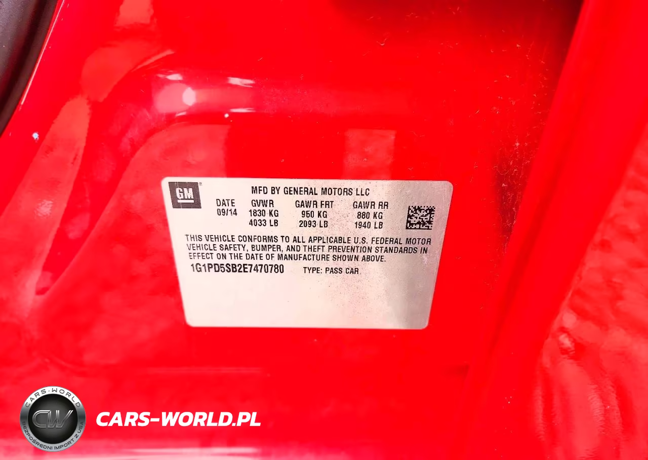 2014 Chevrolet Cruze Lt VIN:1G1PD5SB2E7470780 - 13