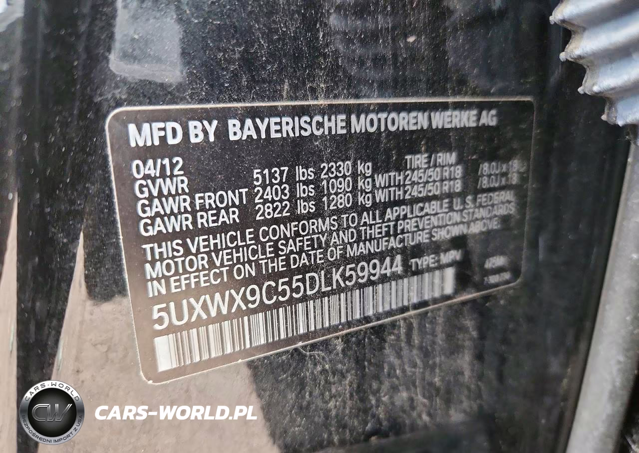 2013 BMW X3 xDrive28I VIN:5UXWX9C55DLK59944 - 13