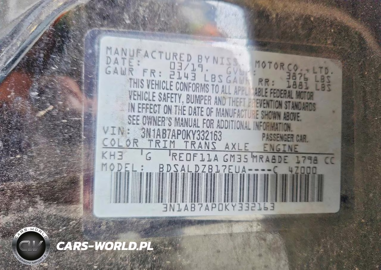 2019 Nissan Sentra Sv VIN:3N1AB7AP0KY332163 - 13