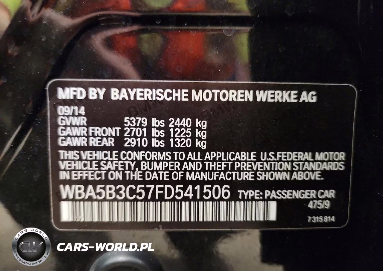 2015 BMW 535 Xi VIN:WBA5B3C57FD541506 - 12
