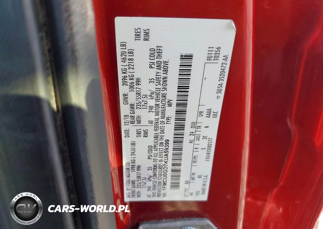2019 Ford Escape Se VIN:1FMCU0GD7KUA59399 - 13