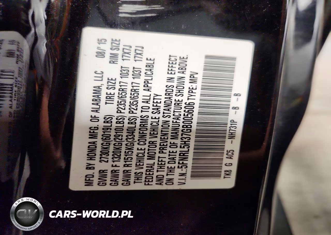 2016 Honda Odyssey Se VIN:5FNRL5H37GB005606 - 13