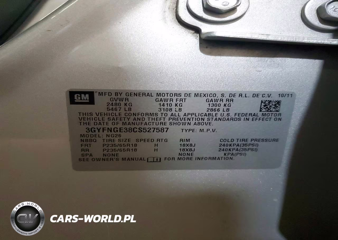 2012 Cadillac Srx VIN:3GYFNGE38CS527587 - 13