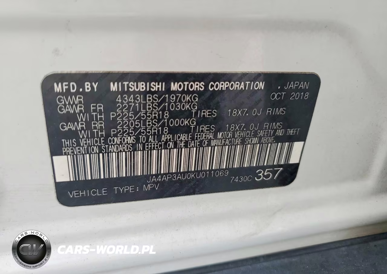 2019 Mitsubishi Outlander Sport Es VIN:JA4AP3AU0KU011069 - 13