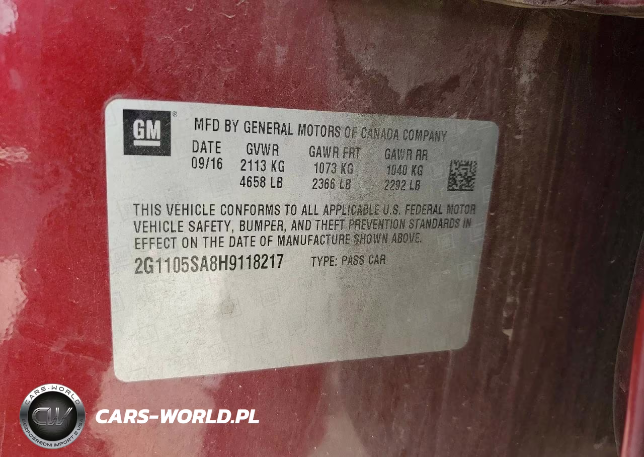 2017 Chevrolet Impala Lt VIN:2G1105SA8H9118217 - 13