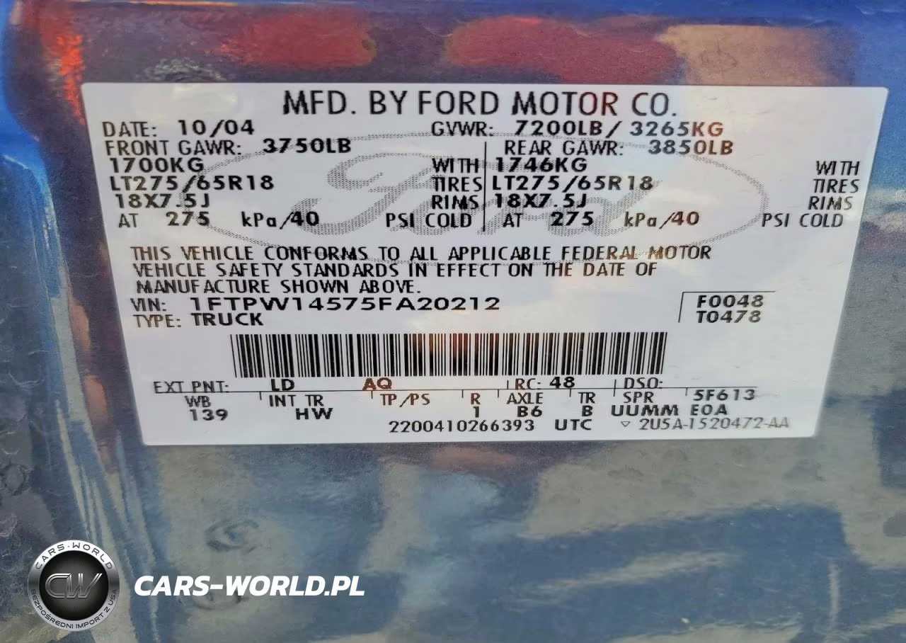 2005 Ford F150 Supercrew VIN:1FTPW14575FA20212 - 12