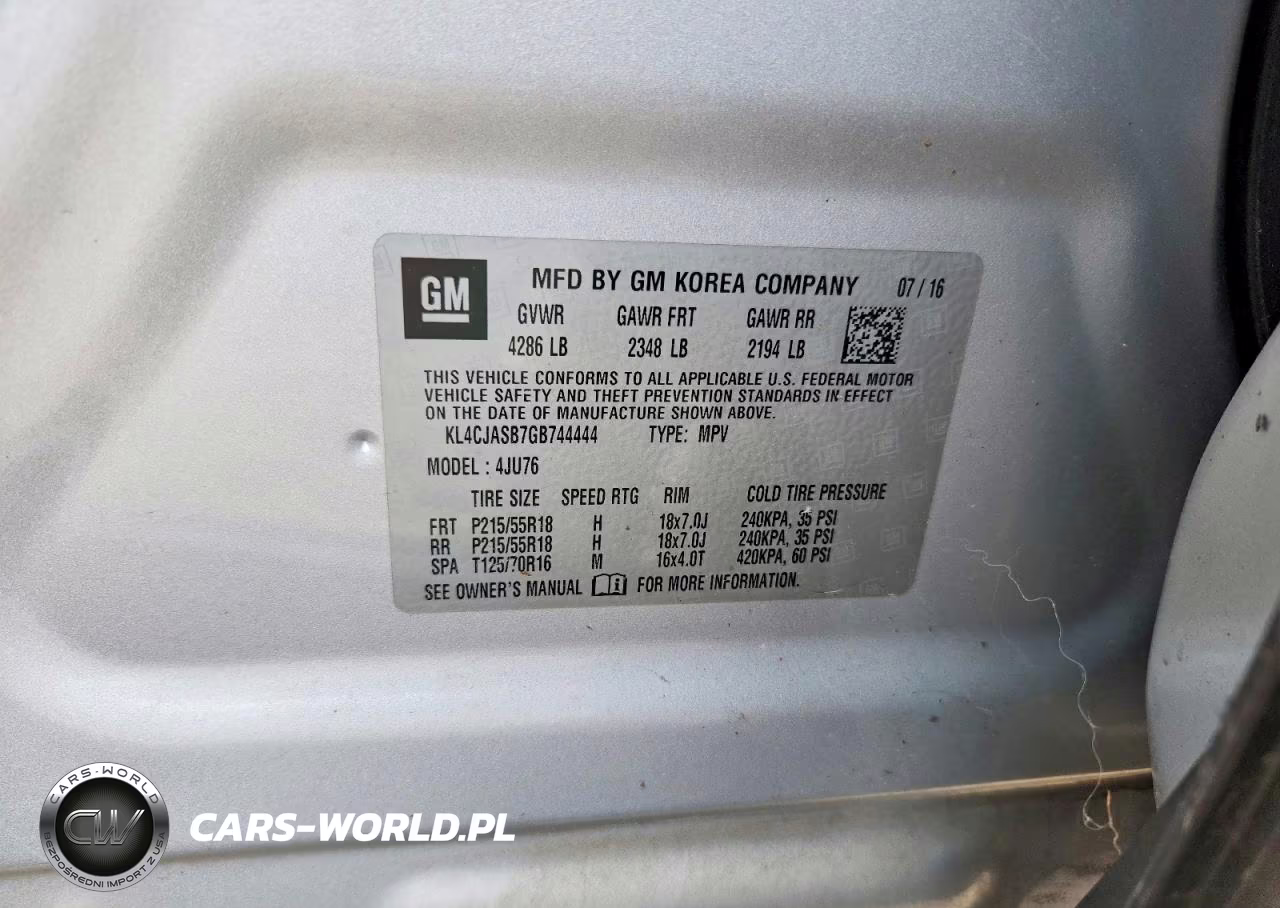 2016 Buick Encore VIN:KL4CJASB7GB744444 - 12