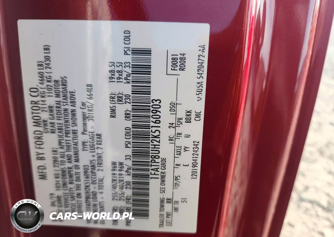 2019 Ford Mustang VIN:1FATP8UH2K5160903 - 12