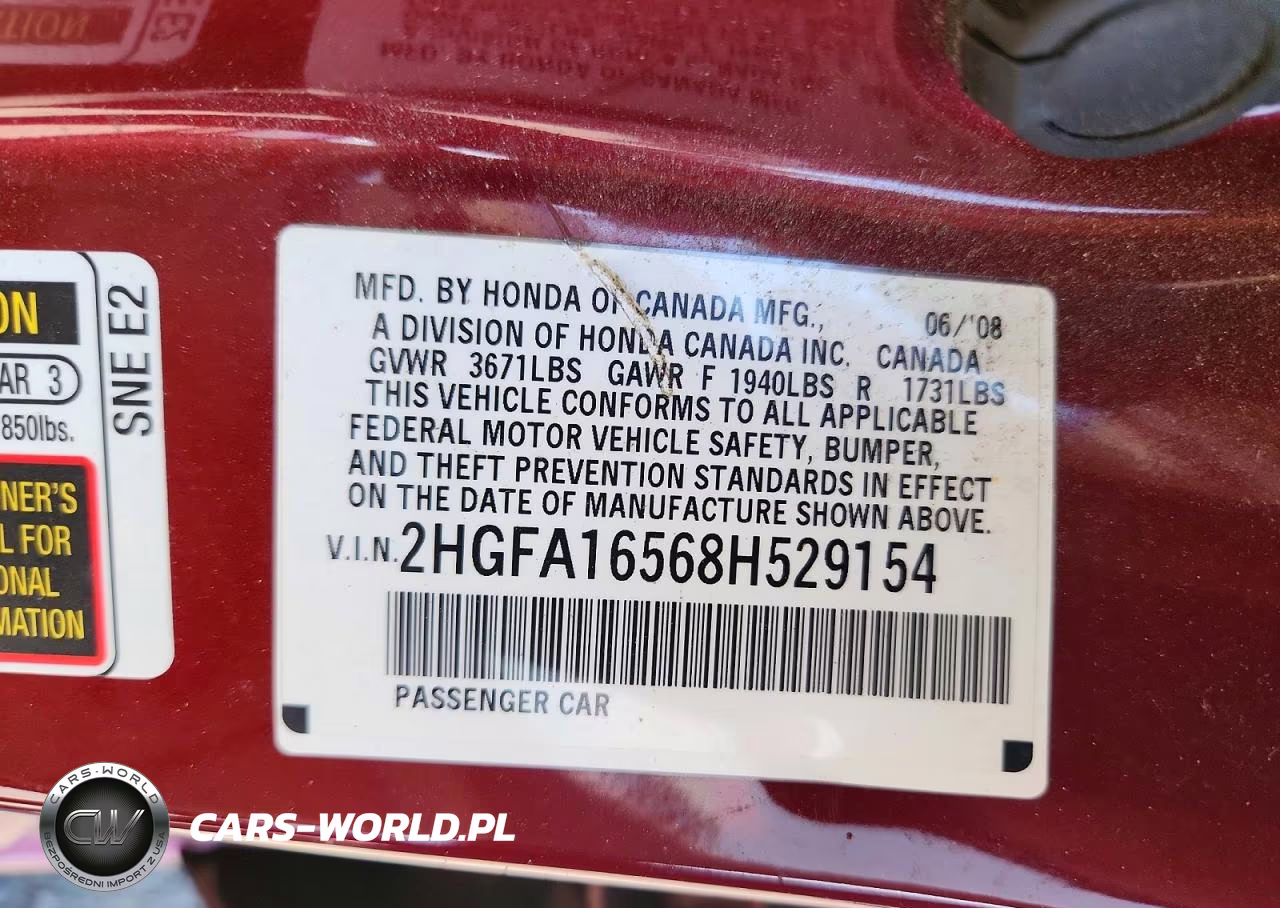 2008 Honda Civic Lx VIN:2HGFA16568H529154 - 12
