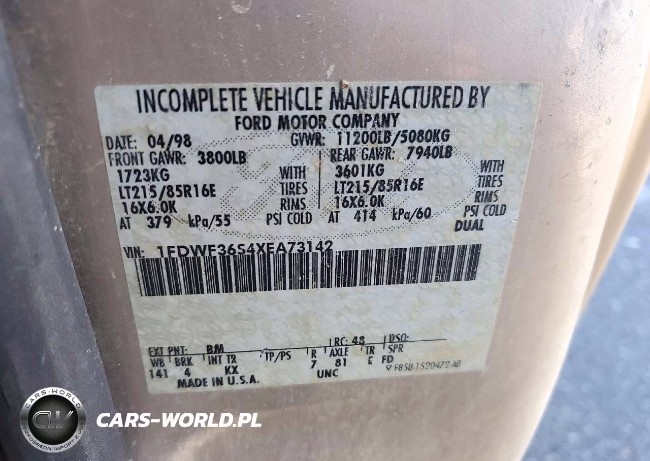 1999 Ford F350 Super Duty VIN:1FDWF36S4XEA73142 - 13