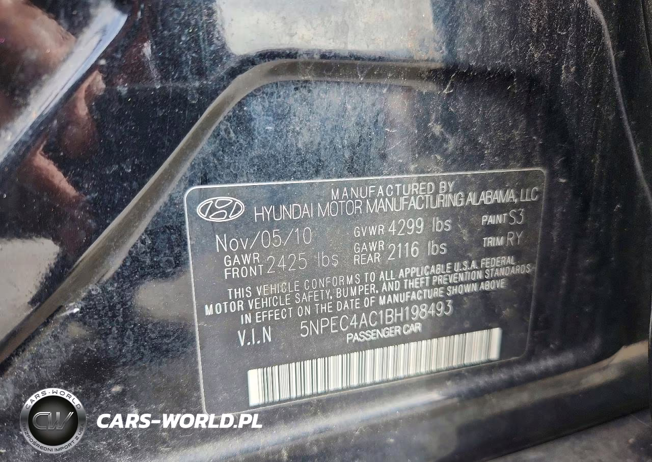 2011 Hyundai Sonata Limited VIN:5NPEC4AC1BH198493 - 12