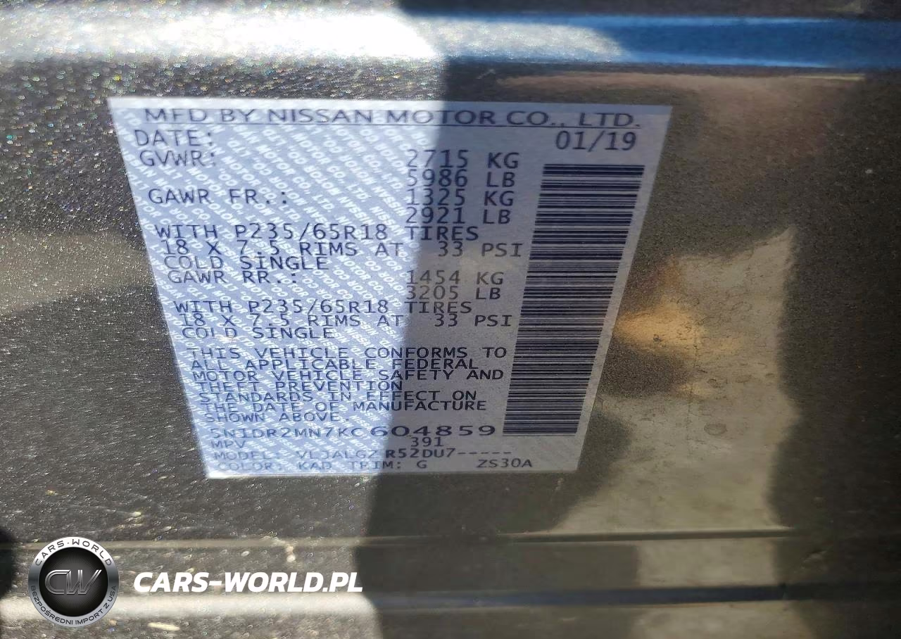 2019 Nissan Pathfinder Sl VIN:5N1DR2MN7KC604859 - 12
