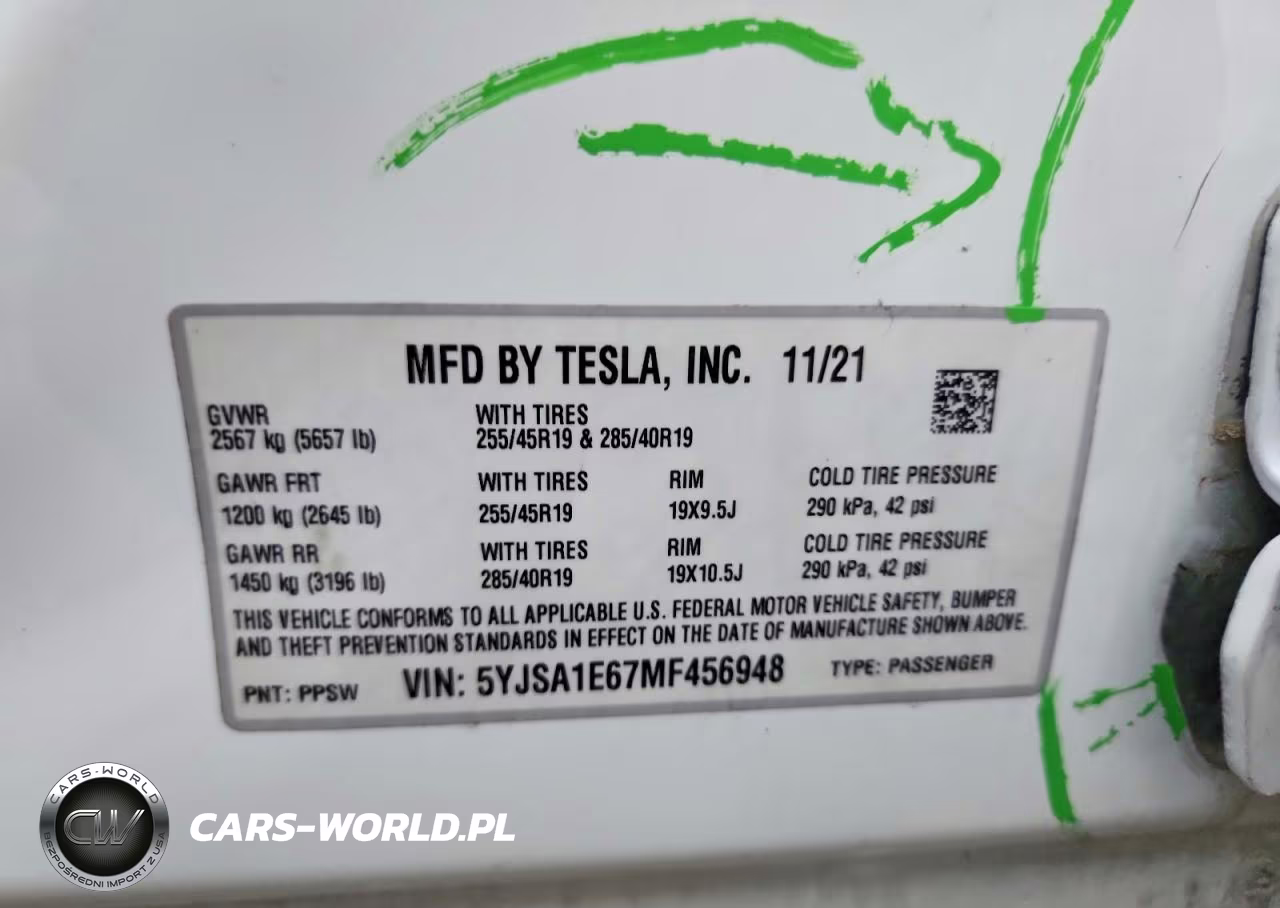 2021 Tesla Model S VIN:5YJSA1E67MF456948 - 13