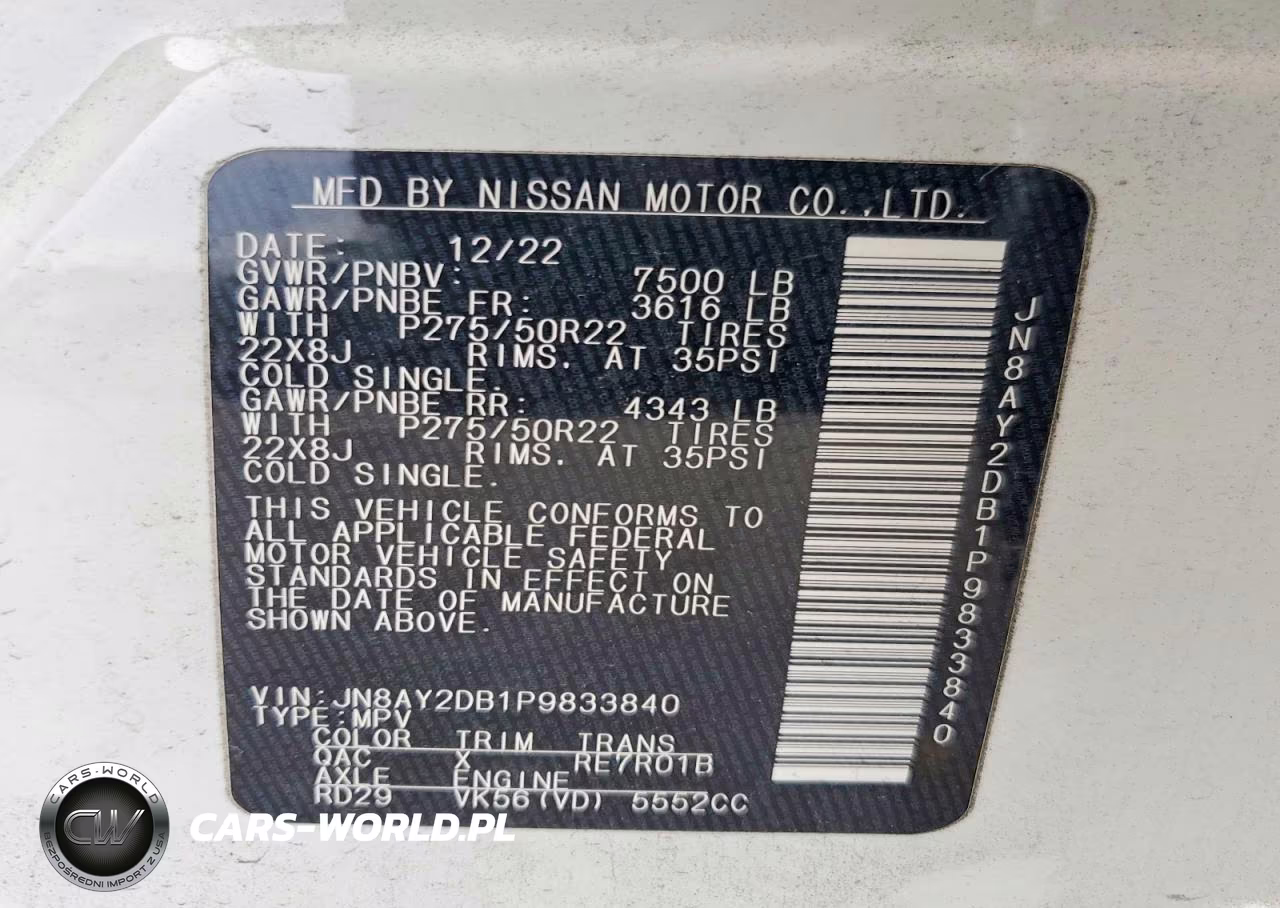 2023 Nissan Armada Platinum VIN:JN8AY2DB1P9833840 - 14
