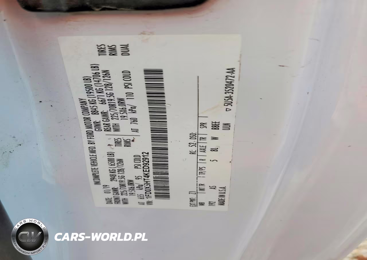 2019 Ford F550 Super Duty VIN:1FD0X5HT4KED92912 - 13