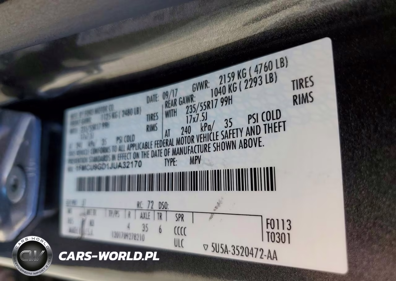 2018 Ford Escape Se VIN:1FMCU9GD1JUA32170 - 13