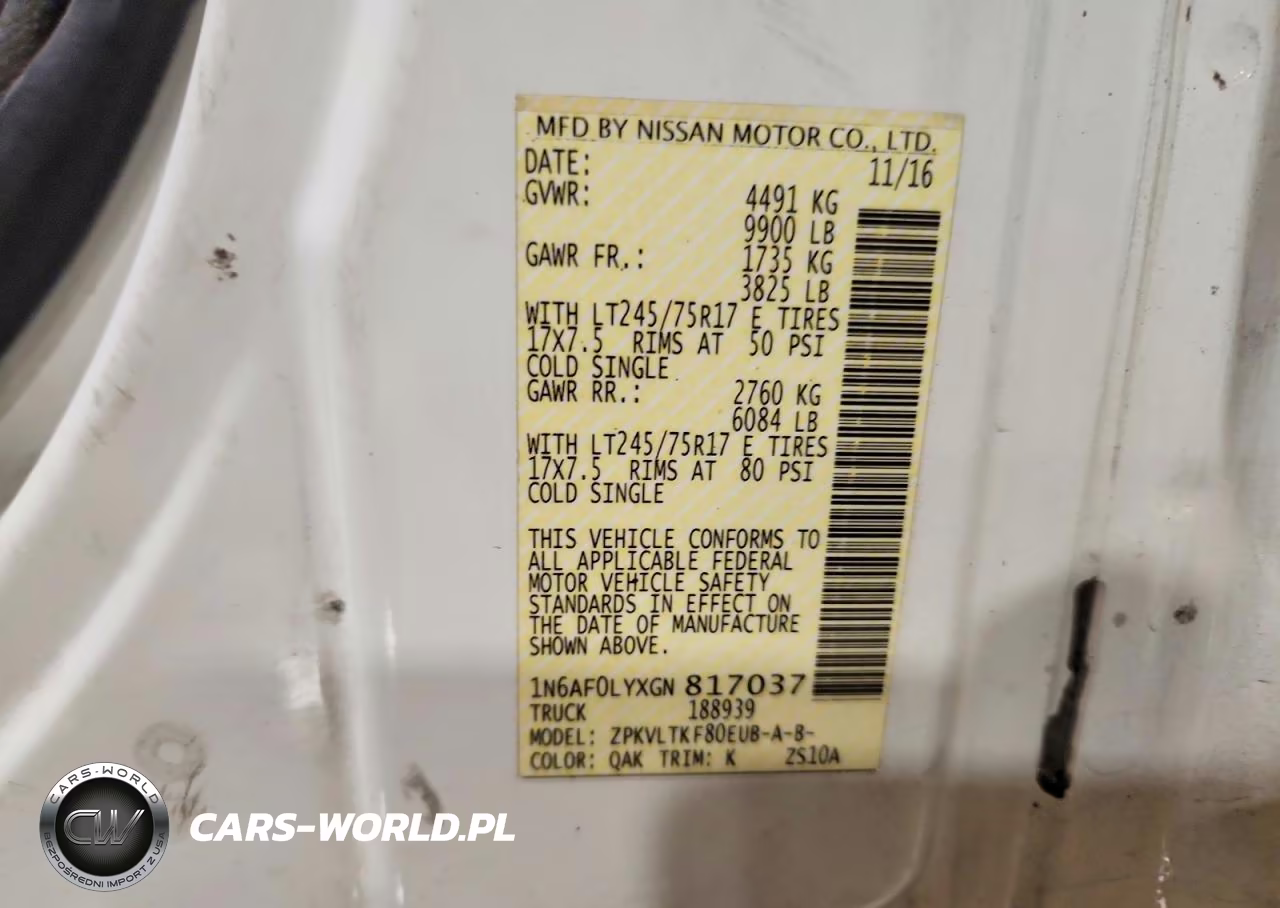 2016 Nissan Nv 3500 Hd Sv VIN:1N6AF0LYXGN817037 - 14
