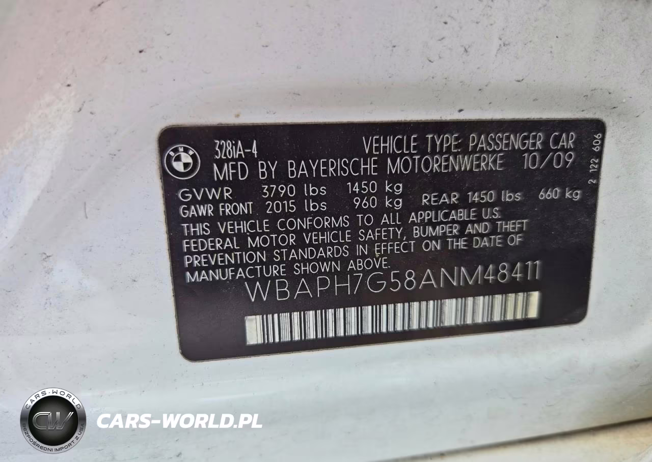 2010 BMW 328 I VIN:WBAPH7G58ANM48411 - 12