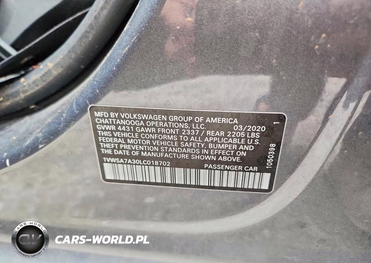 2020 Volkswagen Passat Se VIN:1VWSA7A30LC018702 - 12