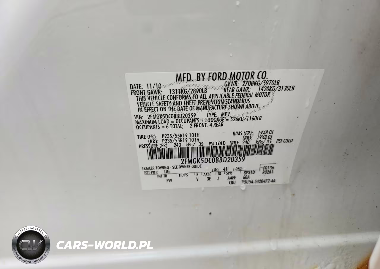 2011 Ford Flex Limited VIN:2FMGK5DC0BBD20359 - 13