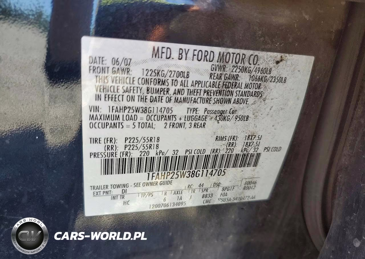 2008 Ford Taurus Limited VIN:1FAHP25W38G114705 - 12