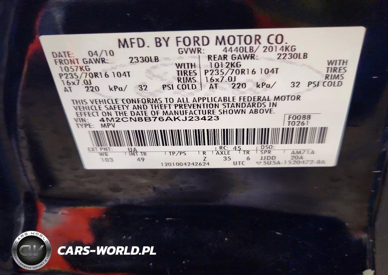 2010 Mercury Mariner VIN:4M2CN8B76AKJ23423 - 12
