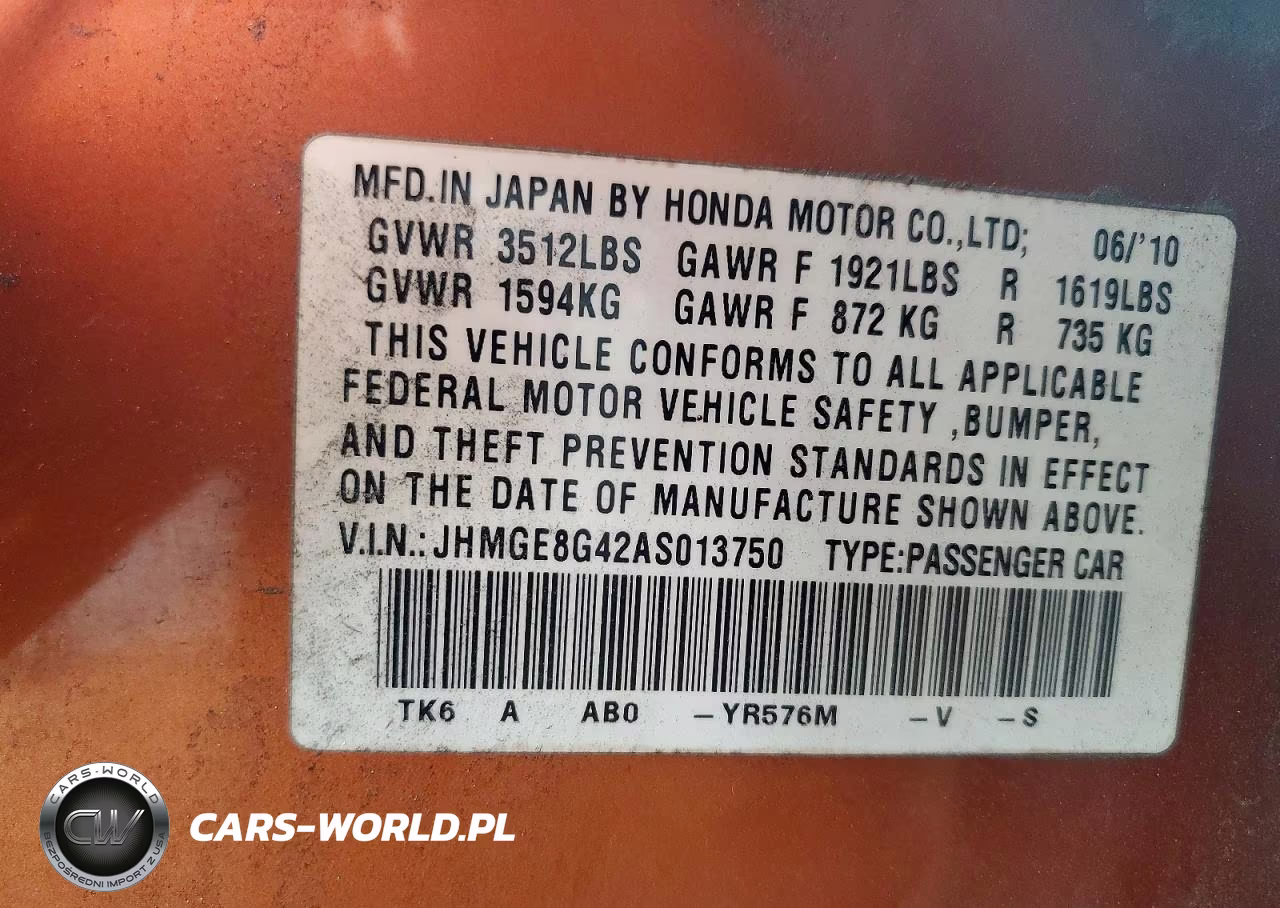 2010 Honda Fit Sport VIN:JHMGE8G42AS013750 - 12