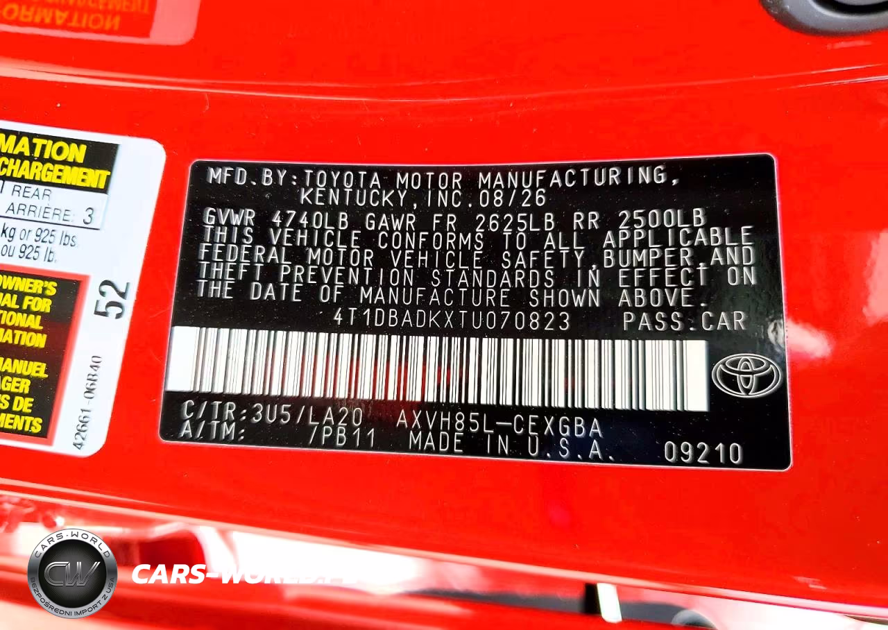 2026 Toyota Camry Xle VIN:4T1DBADKXTU070823 - 12