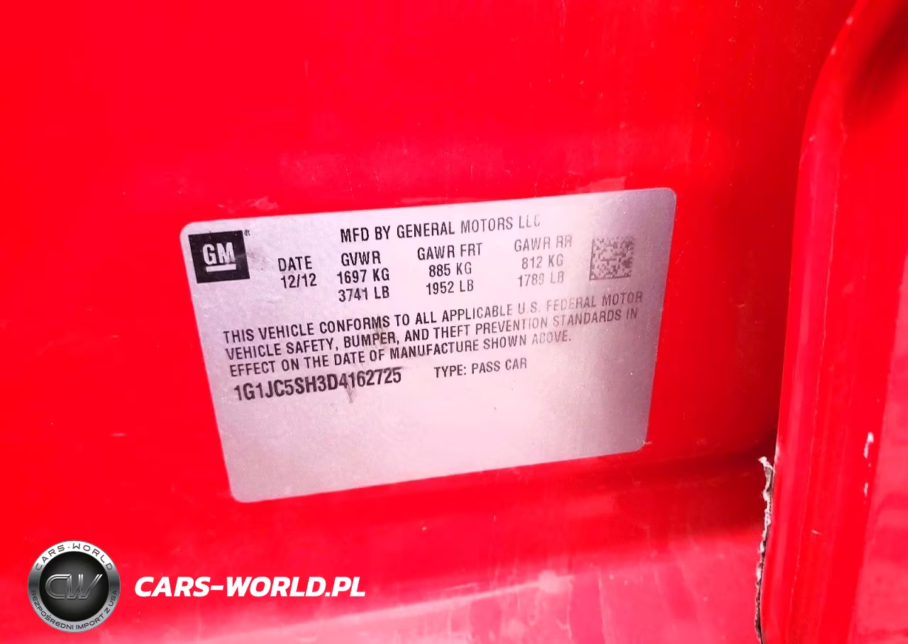 2013 Chevrolet Sonic Lt VIN:1G1JC5SH3D4162725 - 12