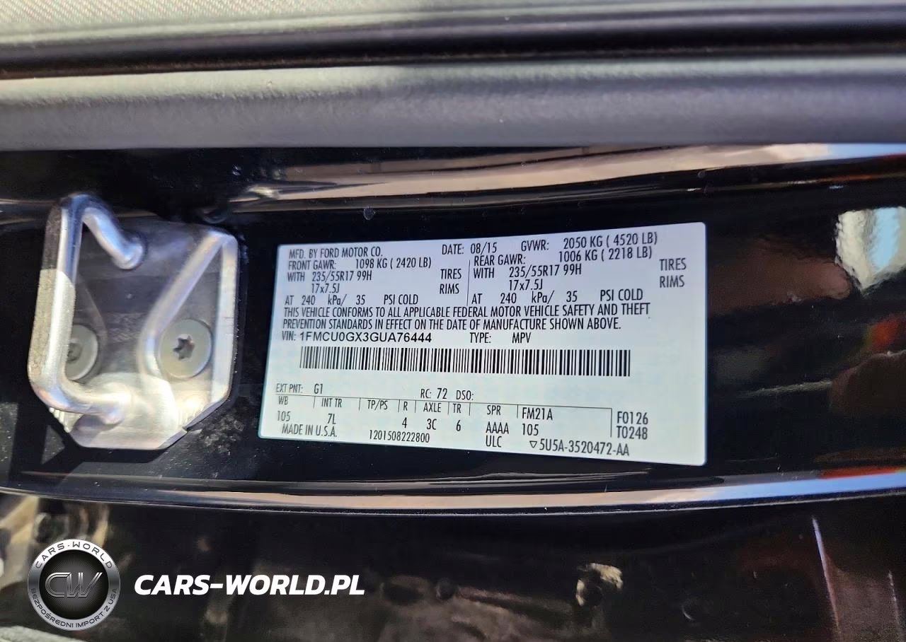 2016 Ford Escape Se VIN:1FMCU0GX3GUA76444 - 12