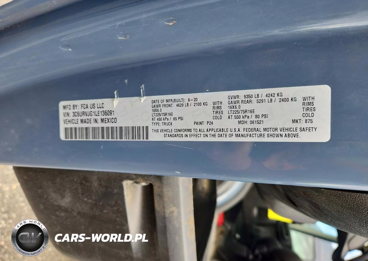 2020 Ram Promaster 3500 Vf Delivery Van VIN:3C6URVJG1LE136091 - 13