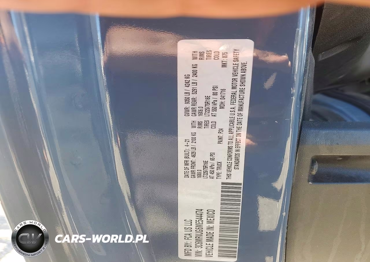 2021 Ram Promaster 3500 3500 High VIN:3C6MRVJG6ME544474 - 13