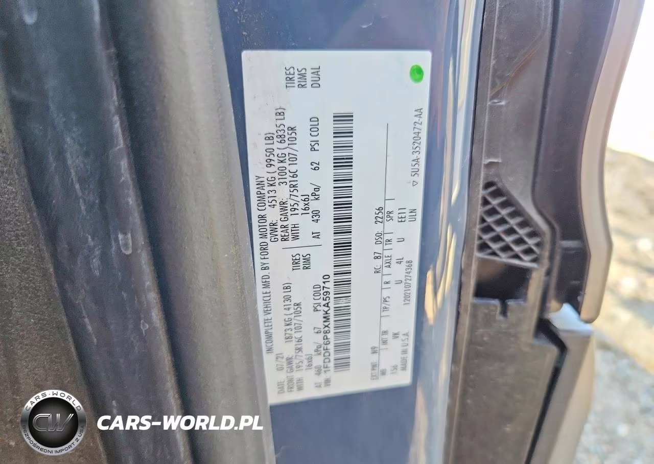 2021 Ford Transit Delivery Truck VIN:1FDDF6P8XMKA59710 - 13
