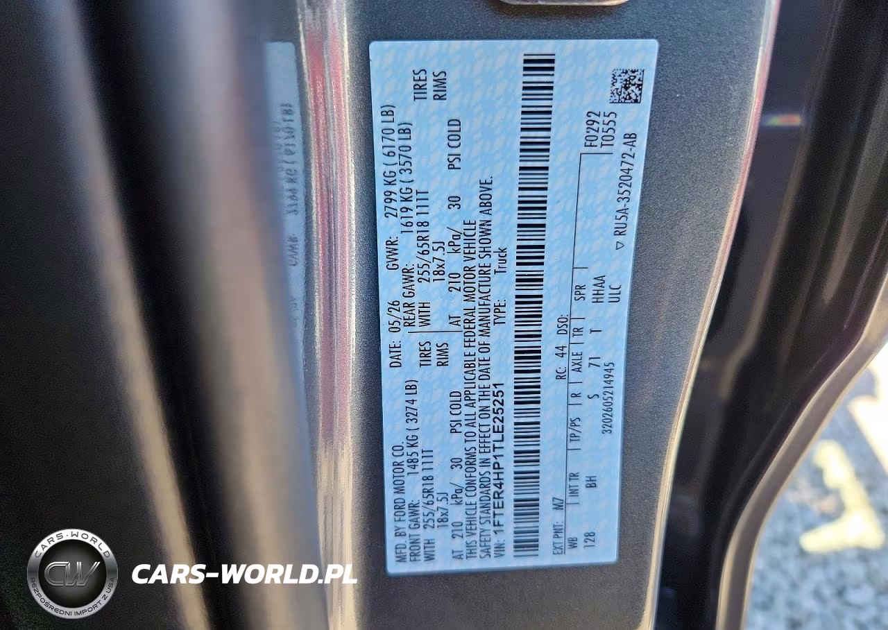 2026 Ford Ranger Xlt VIN:1FTER4HP1TLE25251 - 12