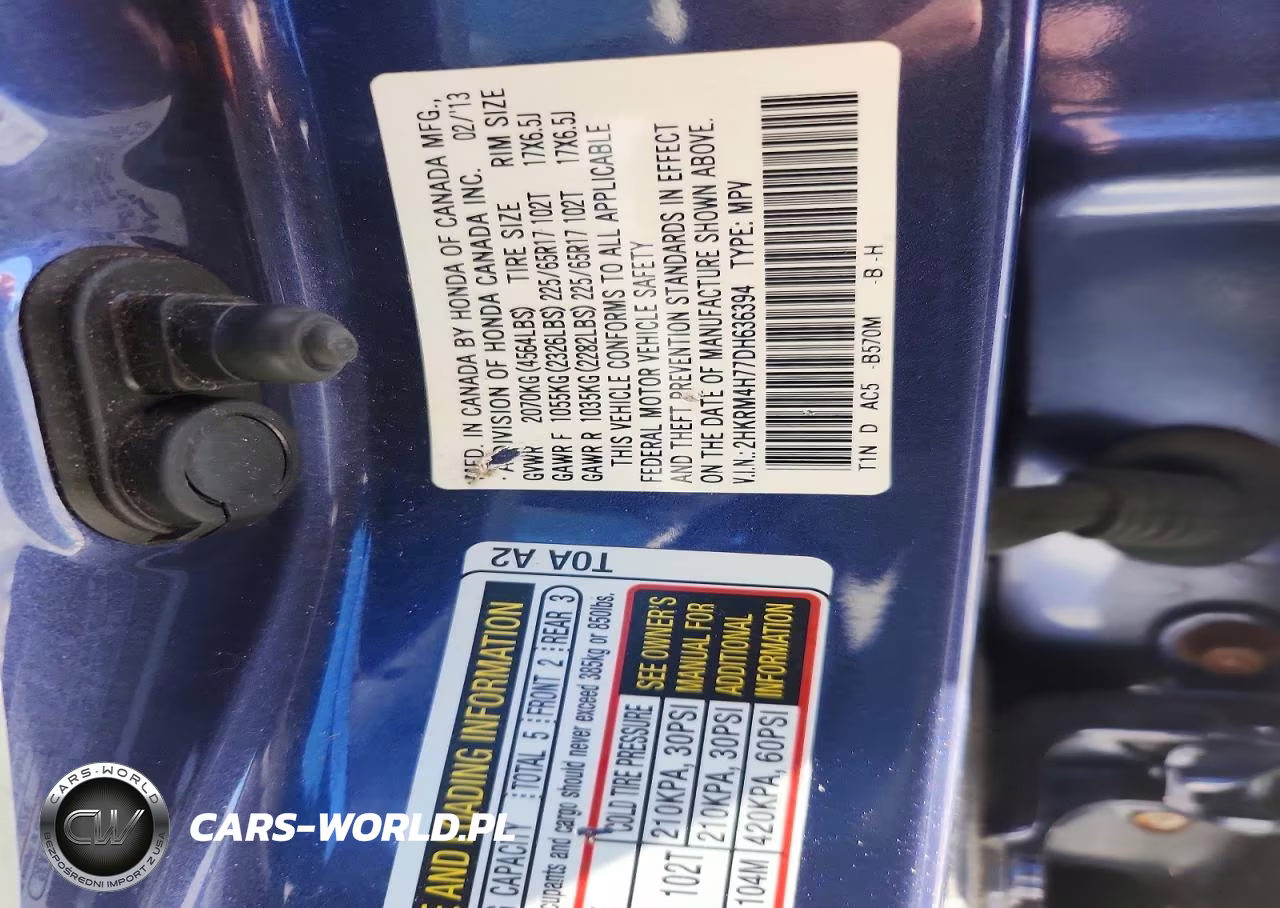 2013 Honda Cr-V Exl VIN:2HKRM4H77DH636394 - 13