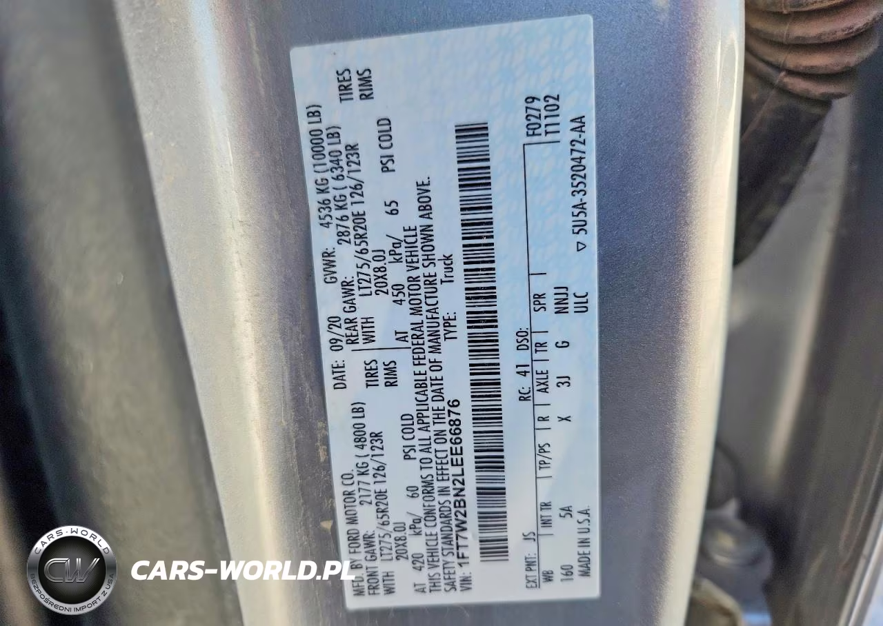 2020 Ford F250 VIN:1FT7W2BN2LEE66876 - 12