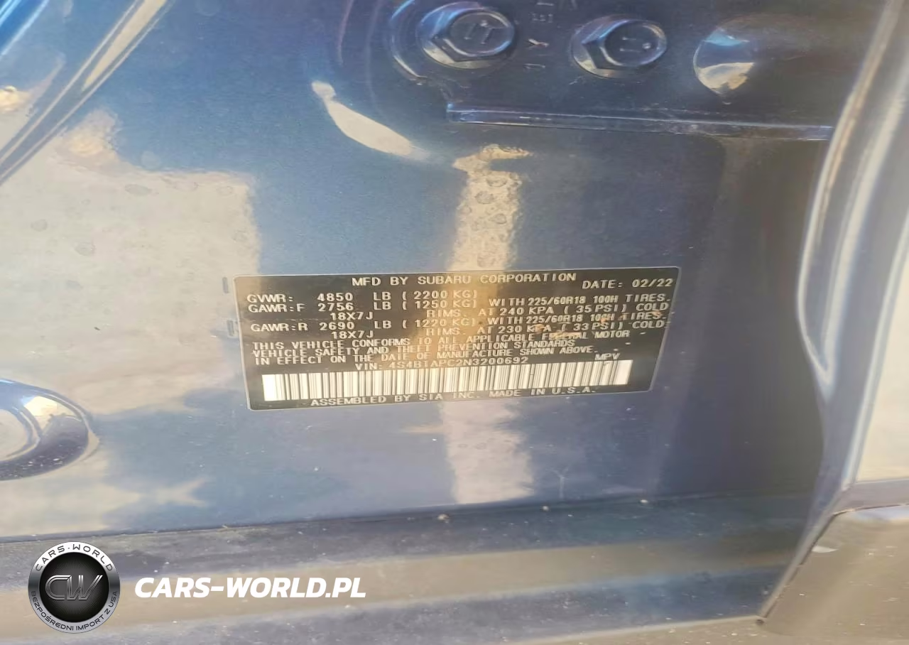 2022 Subaru Outback Touring VIN:4S4BTAPC2N3200692 - 12