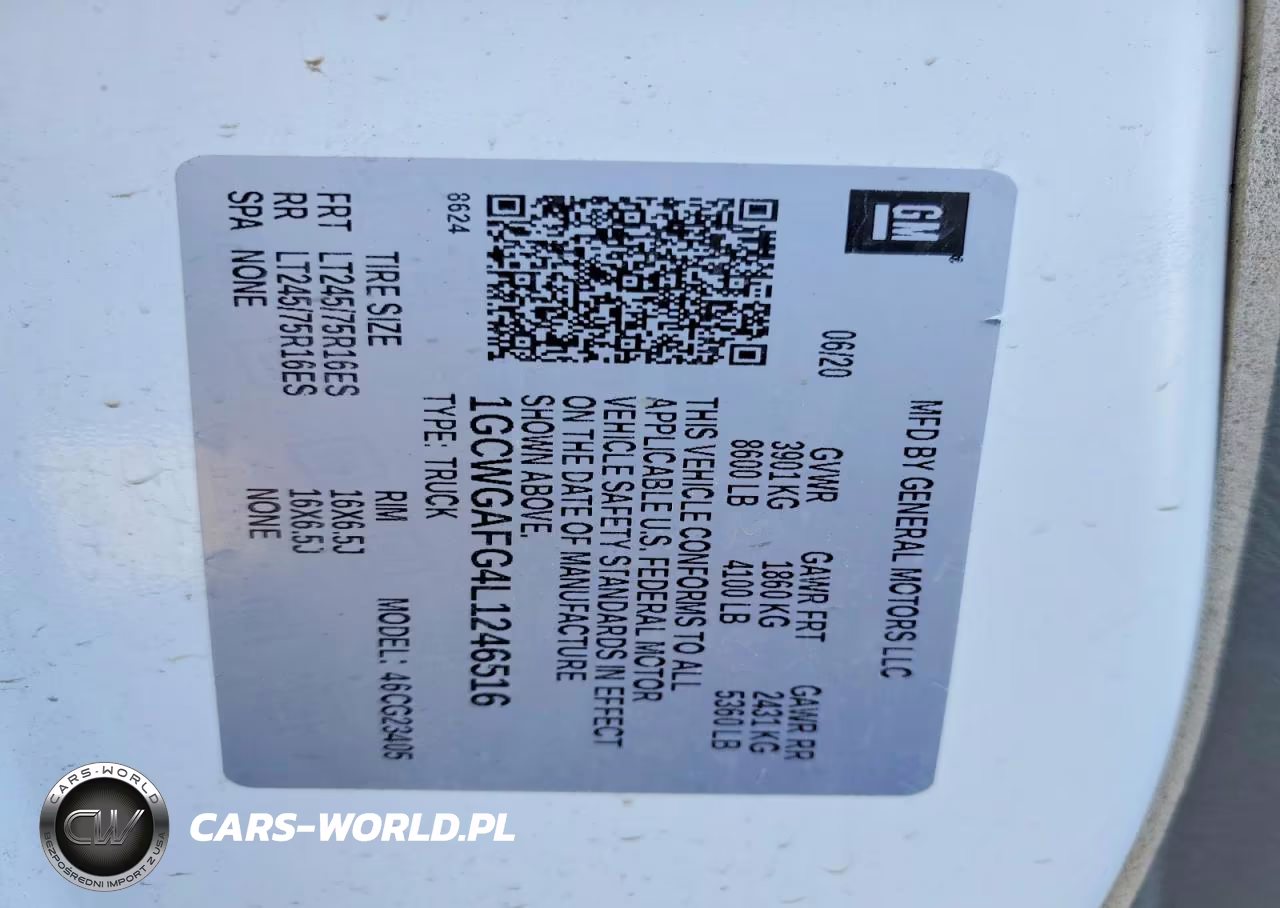 2020 Chevrolet Express G2500 VIN:1GCWGAFG4L1246516 - 12