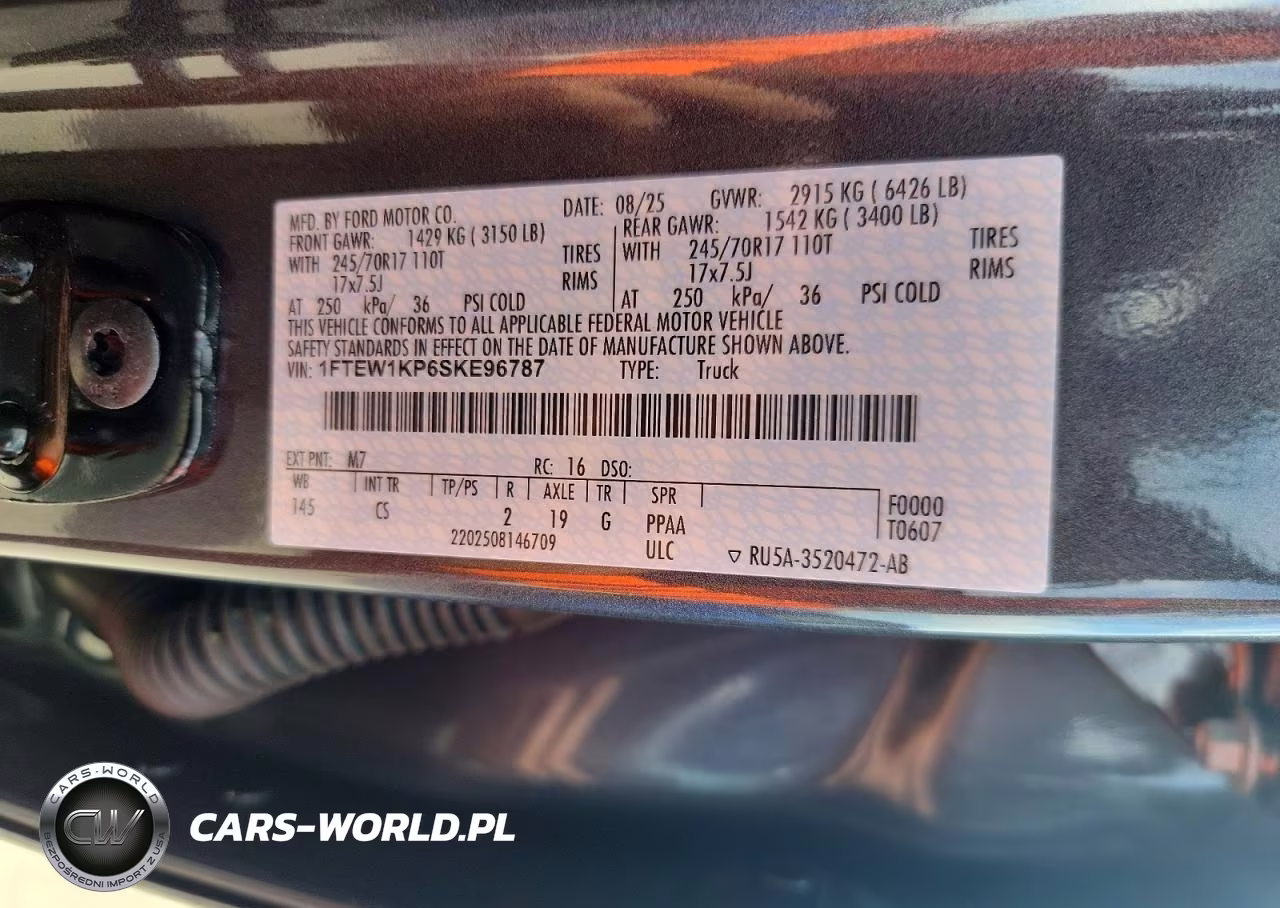 2025 Ford F150 Xl VIN:1FTEW1KP6SKE96787 - 12