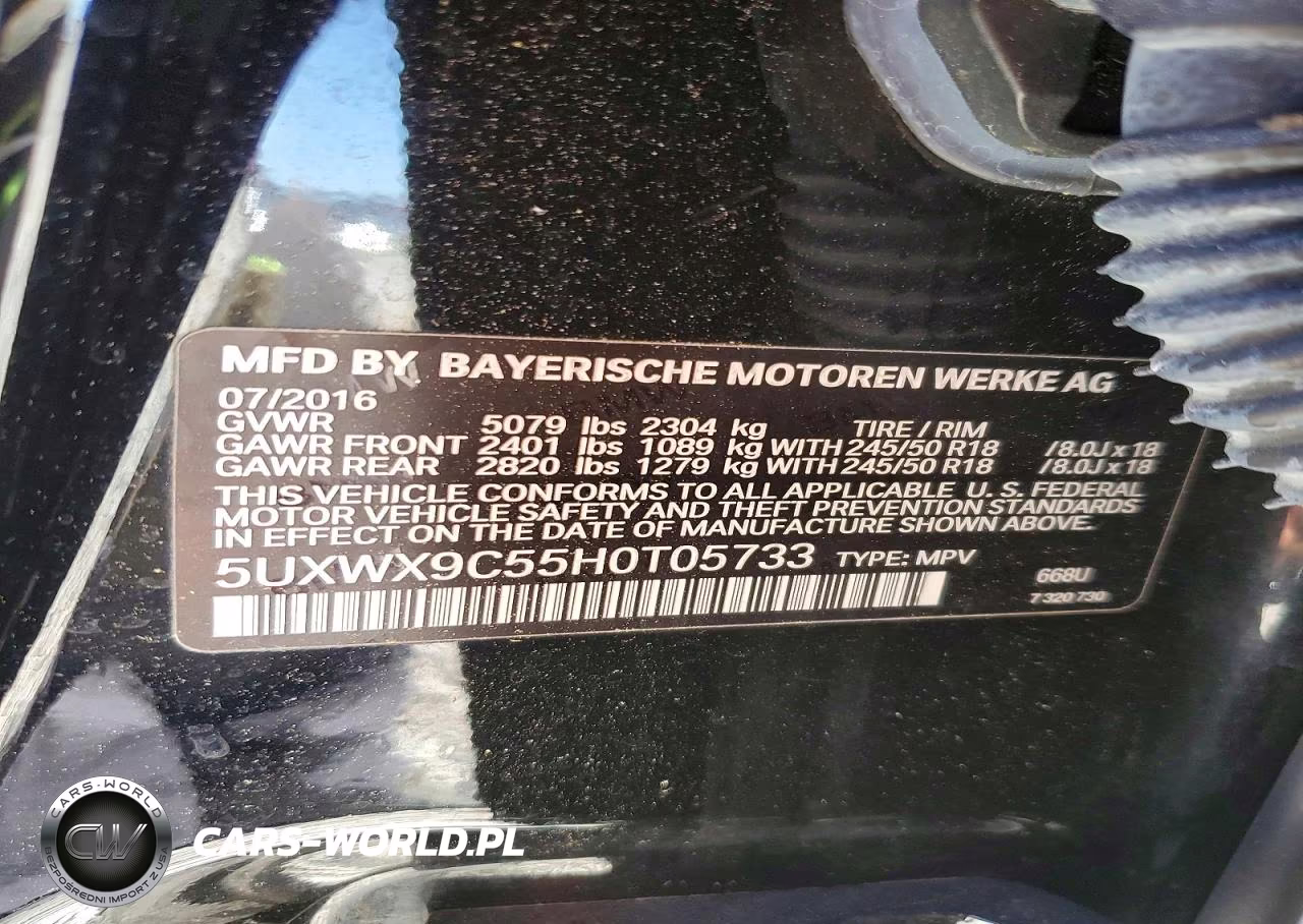 2017 BMW X3 xDrive28I VIN:5UXWX9C55H0T05733 - 14