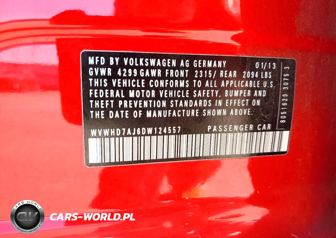 2013 Volkswagen Gti VIN:WVWHD7AJ6DW124557 - 12