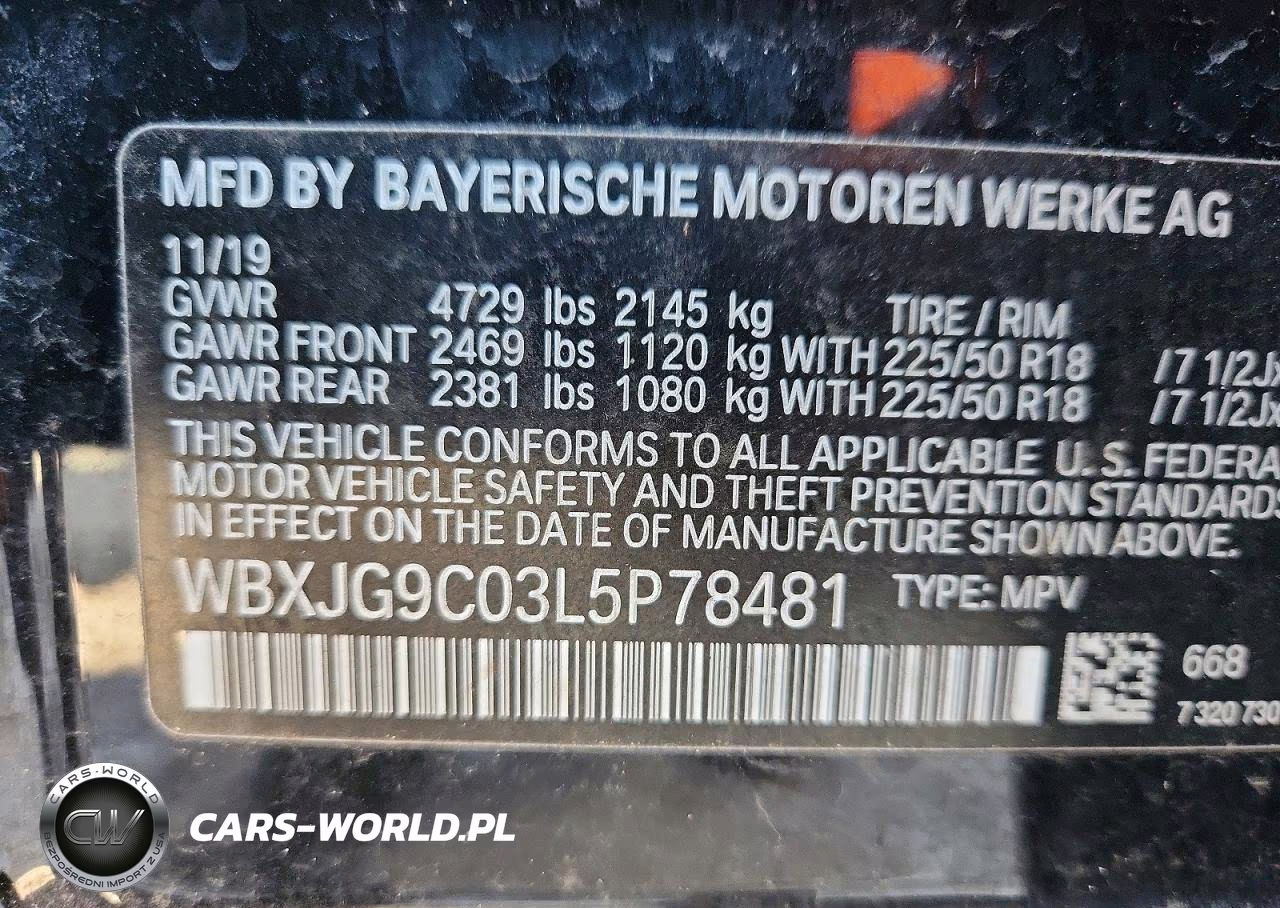 2020 BMW X1 xDrive28I VIN:WBXJG9C03L5P78481 - 13