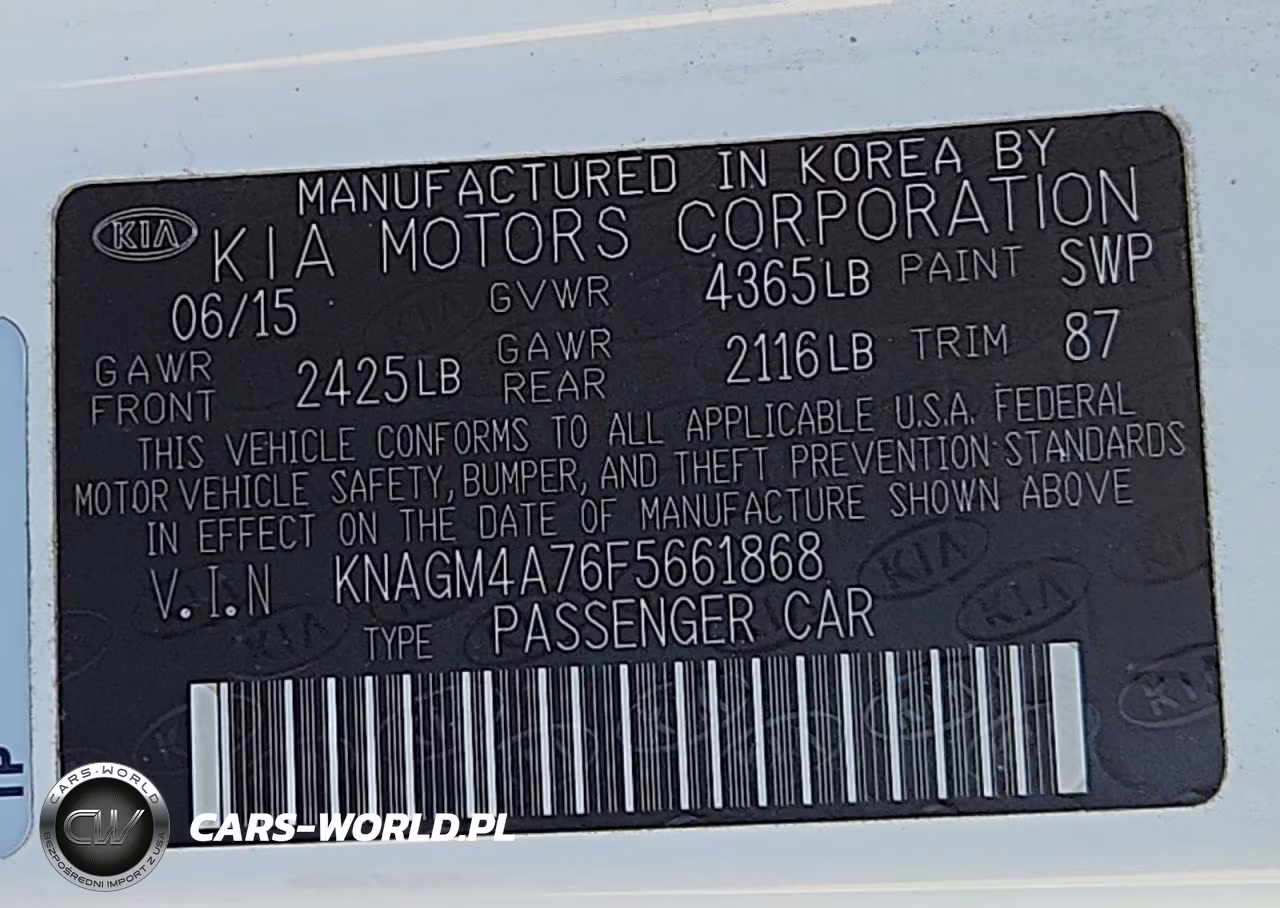 2015 Kia Optima Lx VIN:KNAGM4A76F5661868 - 13